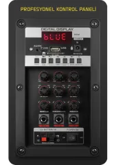 Powerway Şarjlı Çift Mikrofonlu Hoparlör Karaoke Sistemi Taşınabilir Amfi MT70 Bluetooth Hoparlör