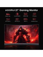 Koorui 27'' 27E6QCA 1ms 180Hz 2K Siyah Gaming Curved Monitör