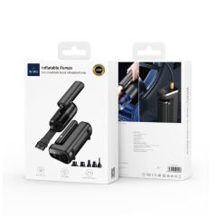 Wiwu 5in1 Oto Araç Lastik Şişirme Pompası Araç Süpürge, Vakum, Fener, Kompresör