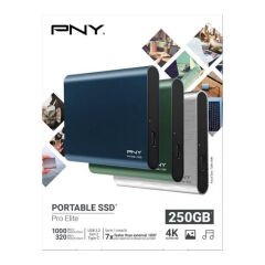 Pny Pro Elite Gümüş 250GB USB 3.1 Gen2 Type-C Taşınabilir SSD Disk