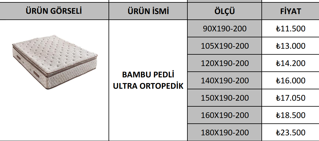 BAMBU PEDLİ ULTRA ORTOPEDİK