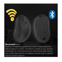 Inca IWM-397T Dual Mod Bluetooth+Wireless LED İndicator Screen Rechargeable Silent Mouse