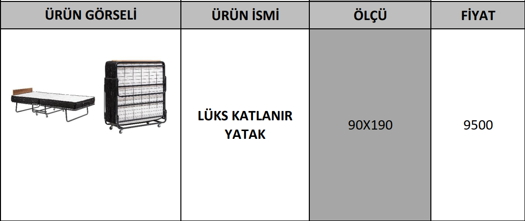 LÜKS KATLANIR YATAK