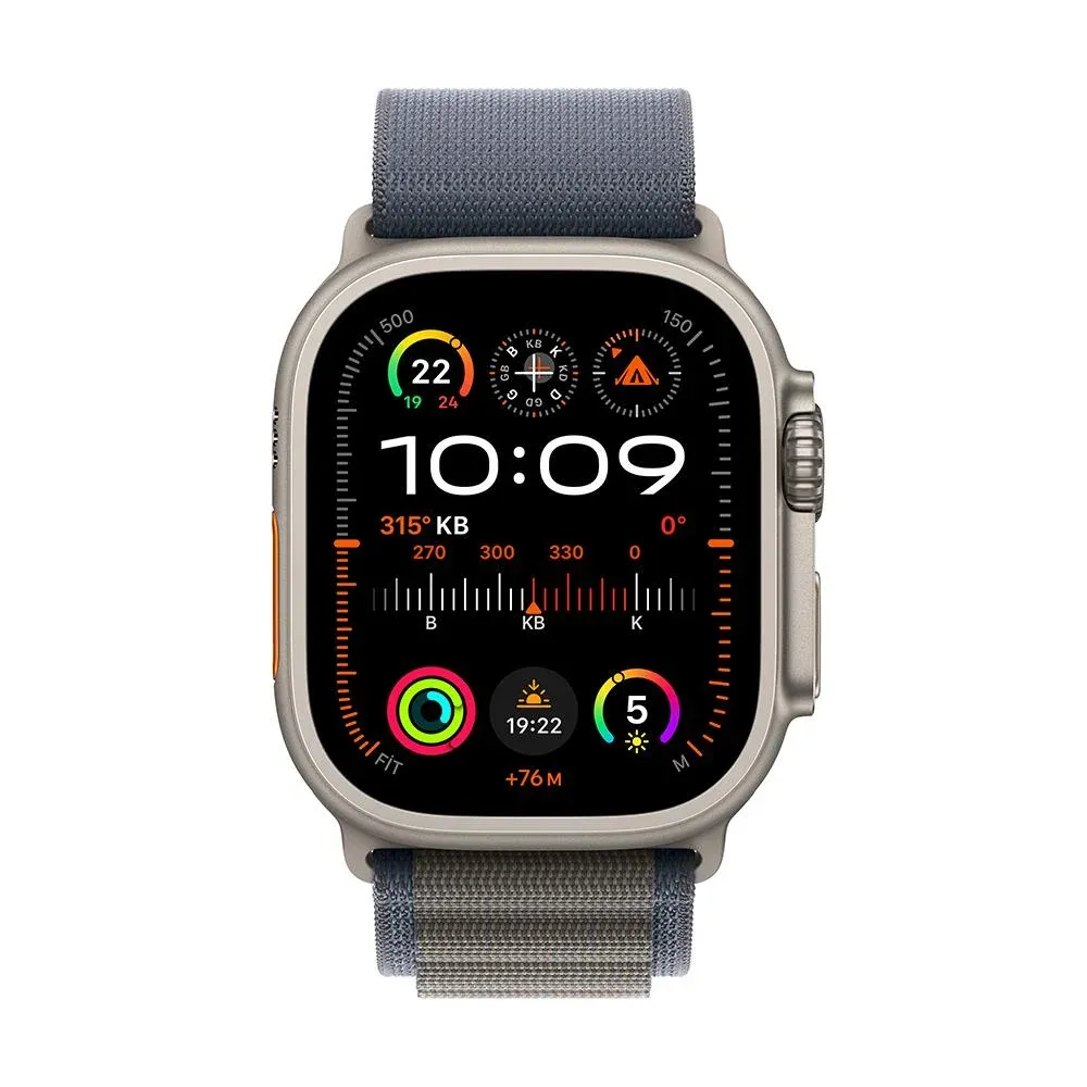 Apple Watch Ultra 2 GPS + Cellular 49mm Akıllı Saat, Mavi Titanyum