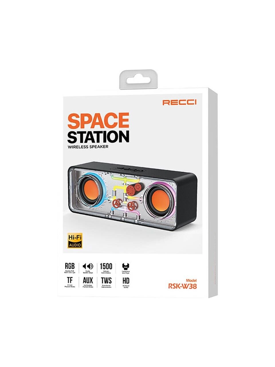 Recci Rgb LED Işıklı Bluetooth Speaker Hoparlör Recci RSK-W38 Space Station Serisi 10W