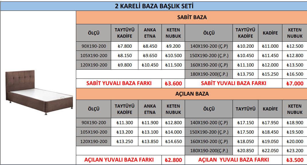 2 KARELİ BAZA BAŞLIK SETİ