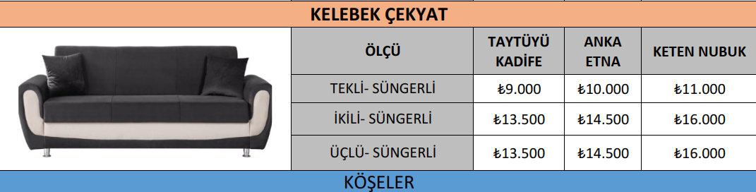 KELEBEK ÇEKYAT