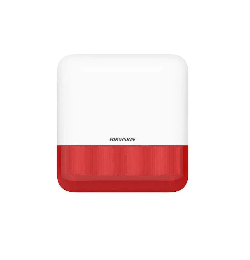 Hikvision DS-PS1-E-WE Kablosuz Harici Ortam Siren, Kırmızı