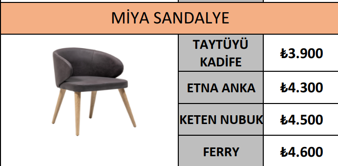 MİYA SANDALYE