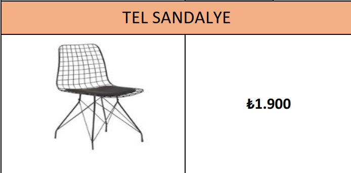 TEL SANDALYE