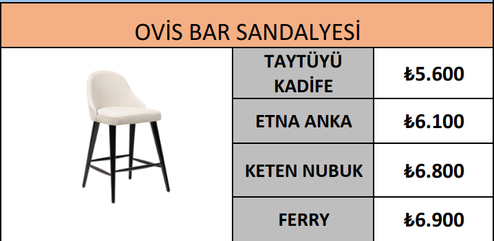 OVİS BAR SANDALYESİ