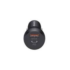 Awei C-822 18W PD 8 Pin + 18W QC 3.0 USB Arayüzü Araç Şarj Cihazı