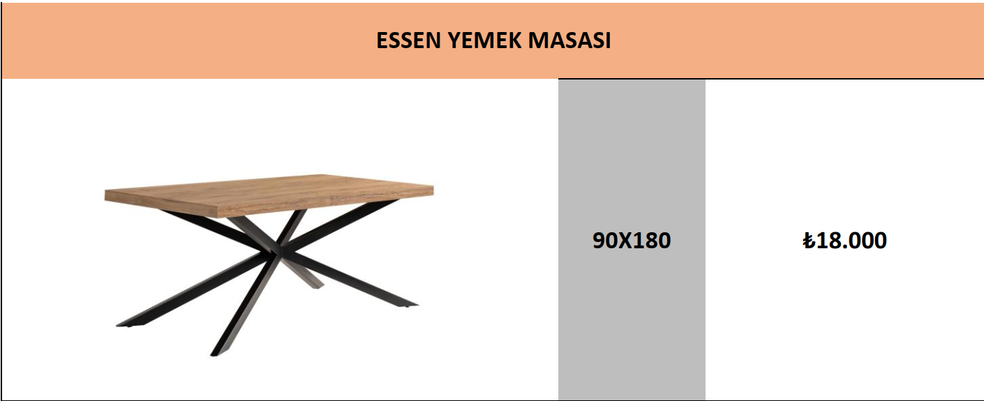 ESSEN YEMEK MASASI