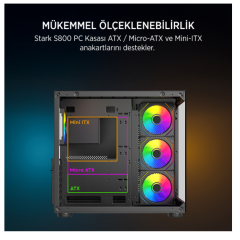 JAMES DONKEY STARK S800 4X ARGB SİYAH KASA 750W