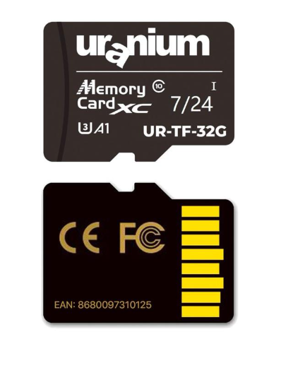 URANIUM 32 GB UR-TF-32G MICRO SD CARD U3 7/24 SURVEILLANCE 100/40MBS INDUSTRIAL HAFIZA KARTI