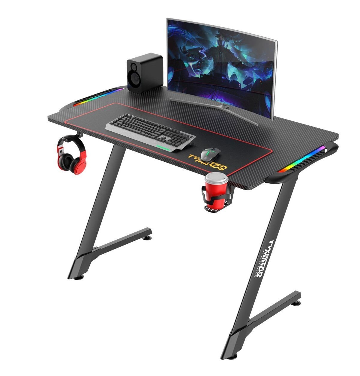 Twisted Minds Z Desing Karbon Fiber RGB Oyuncu Masası