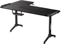 Twisted Minds TM-Y-RB-RGB Warrior L Şekilli Oyuncu Masası RGB Sağ, Siyah