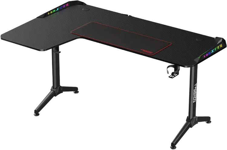 Twisted Minds TM-Y-LB-RGB Warrior L Şekilli Oyuncu Masası RGB Sol, Siyah