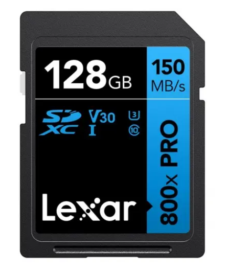 LEXAR 128GB PROFESSIONAL 800X PRO SDXC UHS-I CARDS UP TO 150MB/S READ 45MB/S WRIT