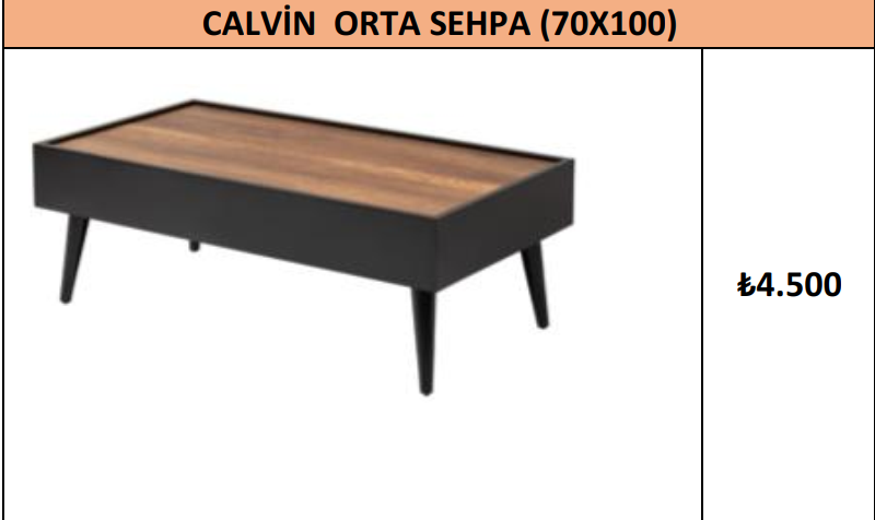 CALVİN ORTA SEHPA (70X100)