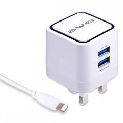 Awei C-950 Lightning Kablo ve Hızlı Şarj Adaptörü, Beyaz