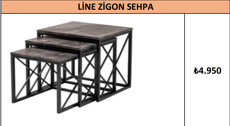 LİNE ZİGON SEHPA