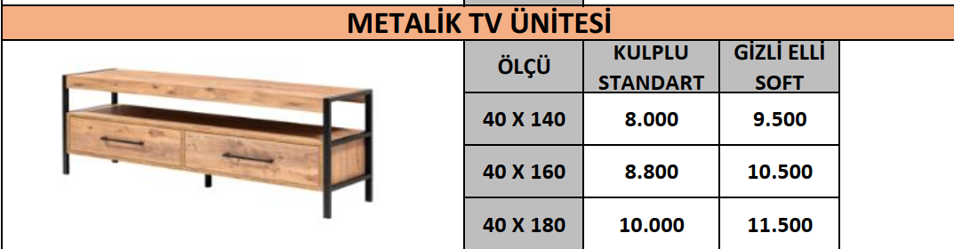 METALİK TV ÜNİTESİ