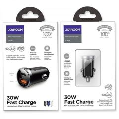 Joyroom C-A08 30W Mini PD+QC3.0 Çift Bağlantı Noktalı Akıllı Araç Şarj Cihazı