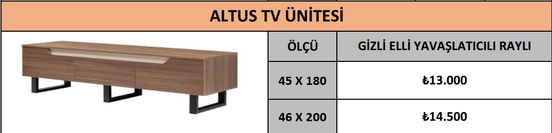 ALTUS TV ÜNİTESİ