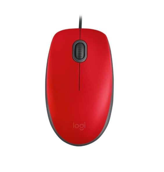 Logitech M110 Kırmızı Kablolu Optik Mouse