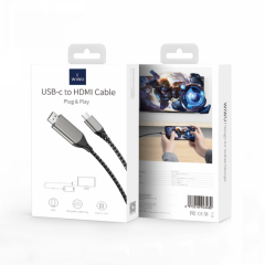 Wiwu X10L Type-C to Hdmi 1.2m Kablosu, Gri