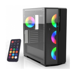 INCA EGM-17XN 4X120mm ARGB Fan Control Remote USB 3.0 Mid-Tower ATX Tempered Glass Gamıng KASA (PSU YOK)