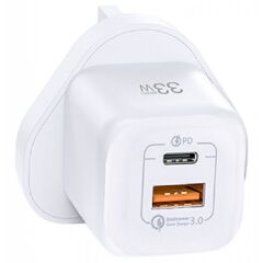 Wiwu 33W Gan Fast Charger USB-C + QC3.0 Şarj Adaptörü