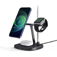 Wiwu Power Air M8 4 in 1 Mıknatıslı Kablosuz Şarj Standı, Siyah